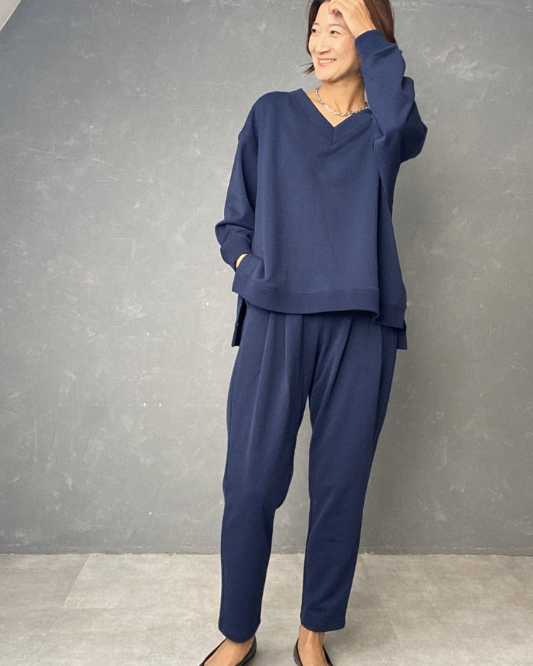 裏毛タックパンツ