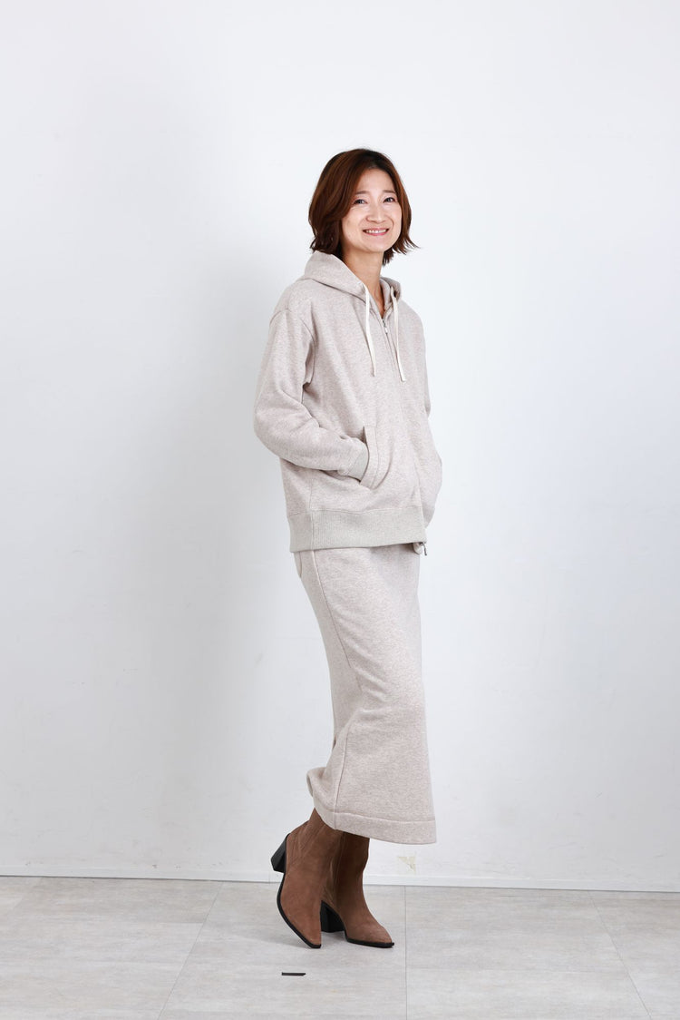 起毛裏毛フロントジップパーカー