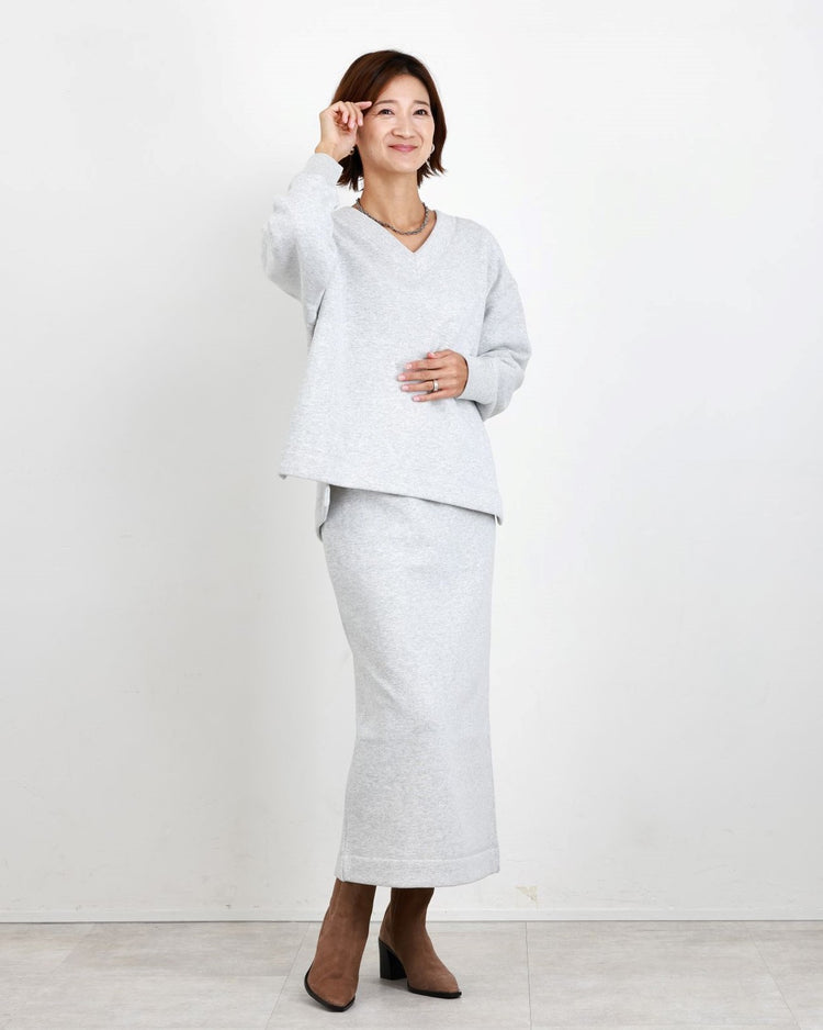 起毛裏毛Vネックプルオーバー