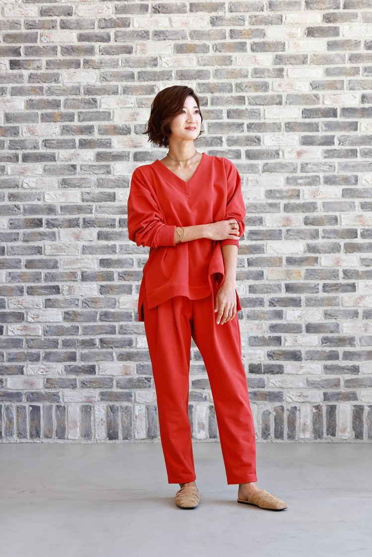 裏毛タックパンツ