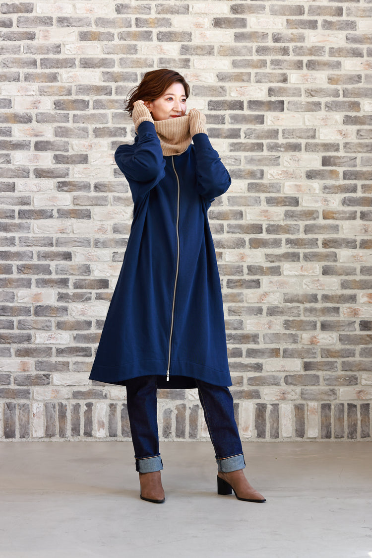 裏毛ロング丈フーディ