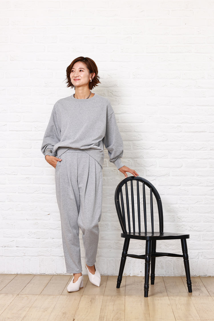 裏毛タックスリーブプルオーバー