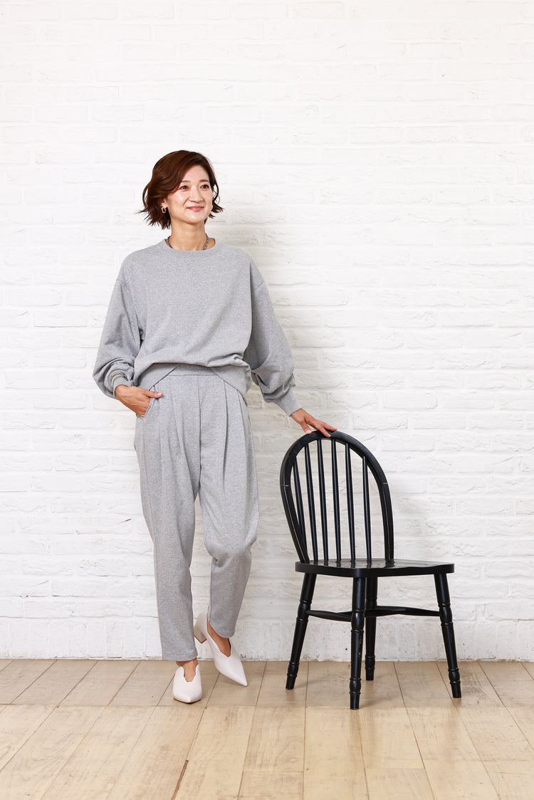 裏毛タックスリーブプルオーバー