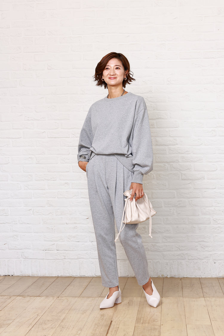 裏毛タックスリーブプルオーバー