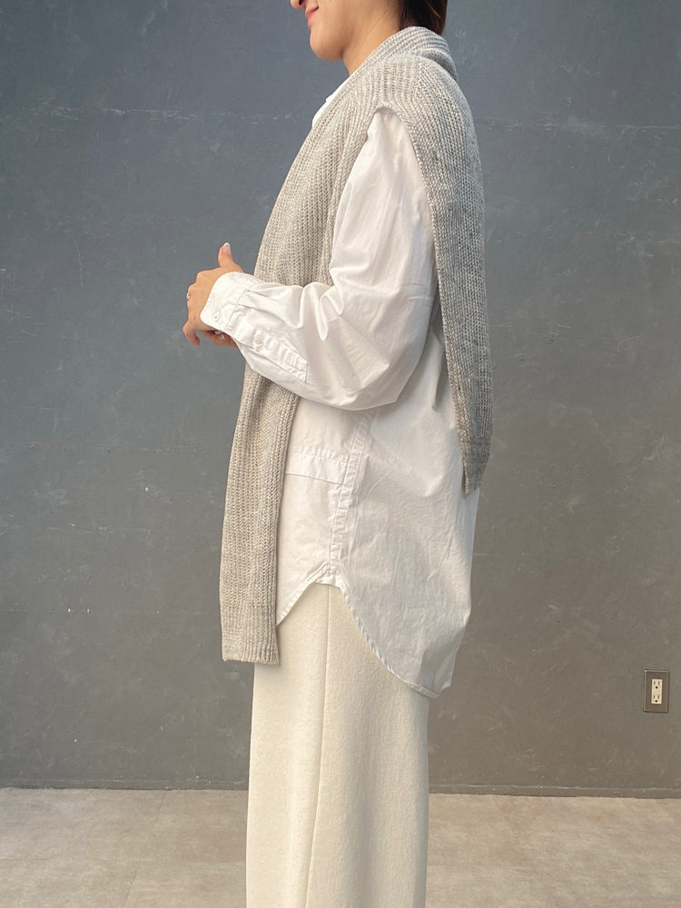 麻のカーデ風ショール