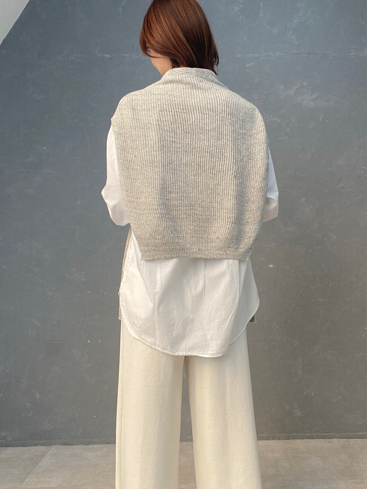 麻のカーデ風ショール