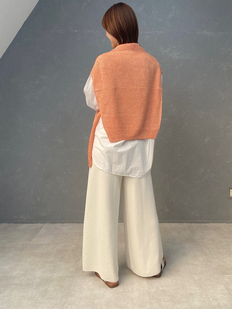 麻のカーデ風ショール