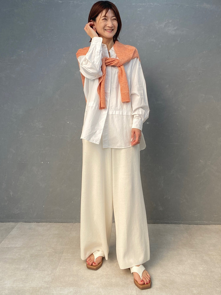 麻のカーデ風ショール