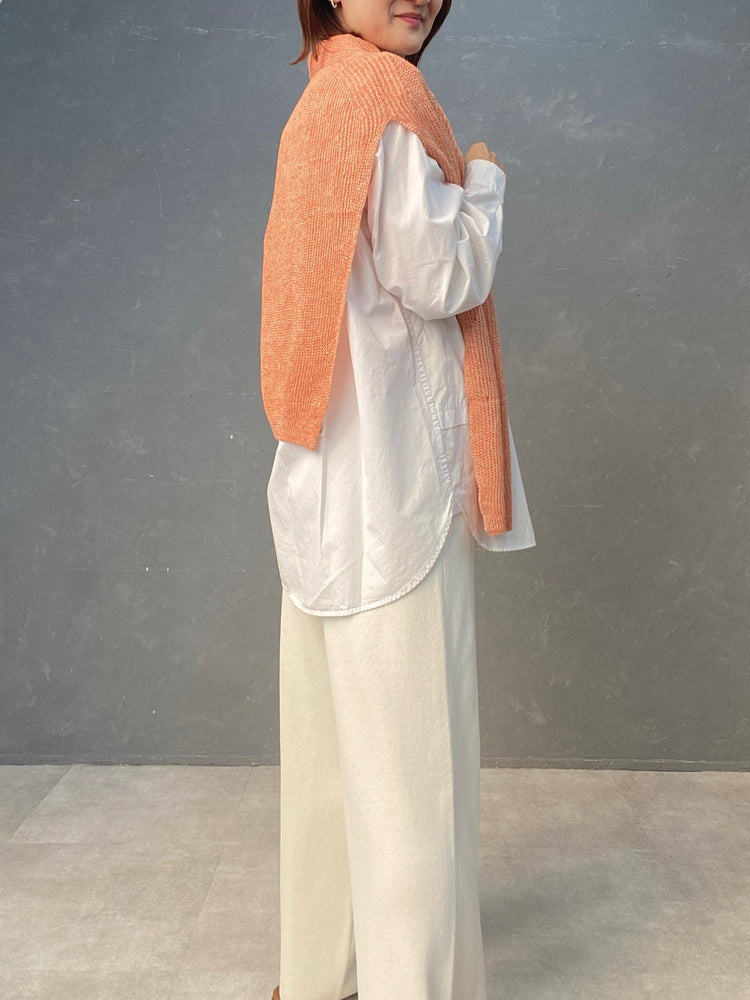 麻のカーデ風ショール