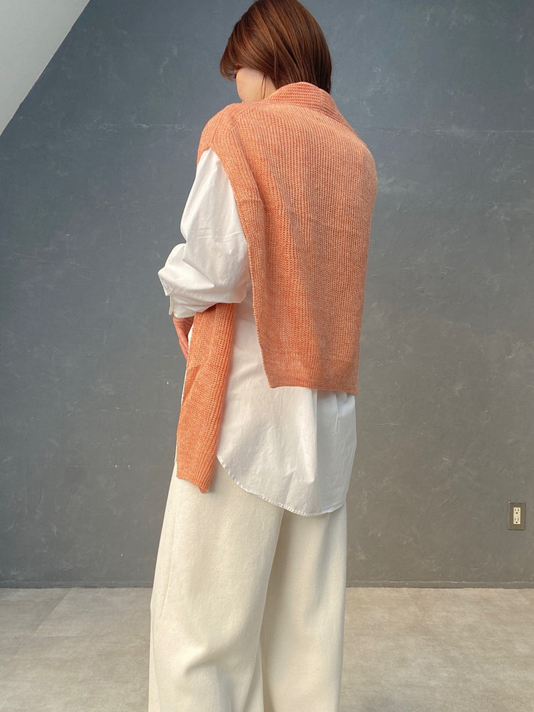 麻のカーデ風ショール