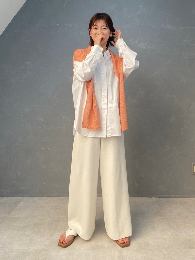 麻のカーデ風ショール