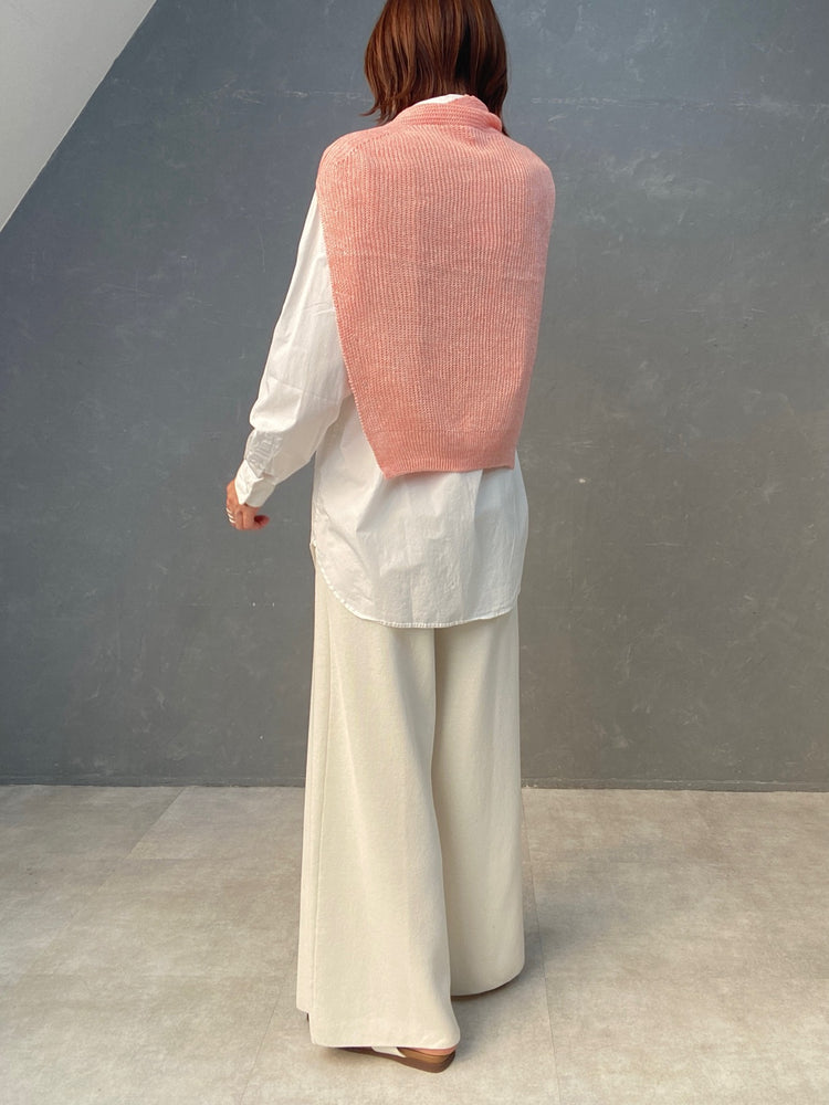 麻のカーデ風ショール