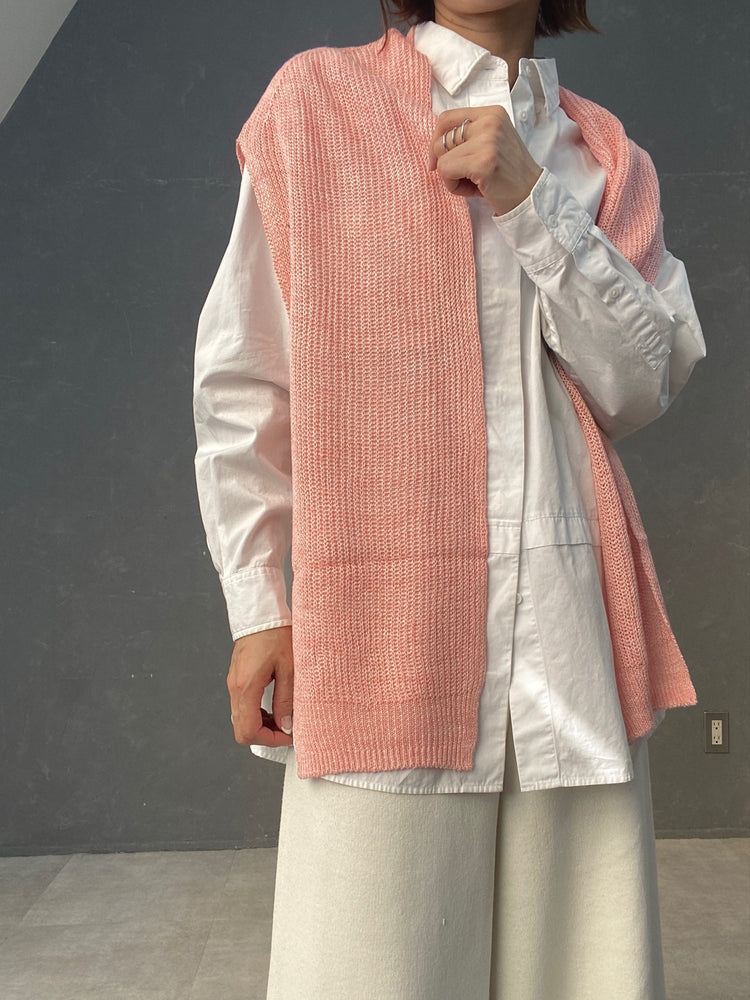 麻のカーデ風ショール