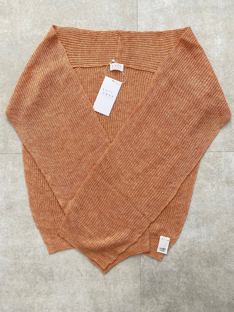 麻のカーデ風ショール