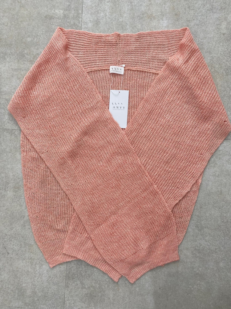 麻のカーデ風ショール