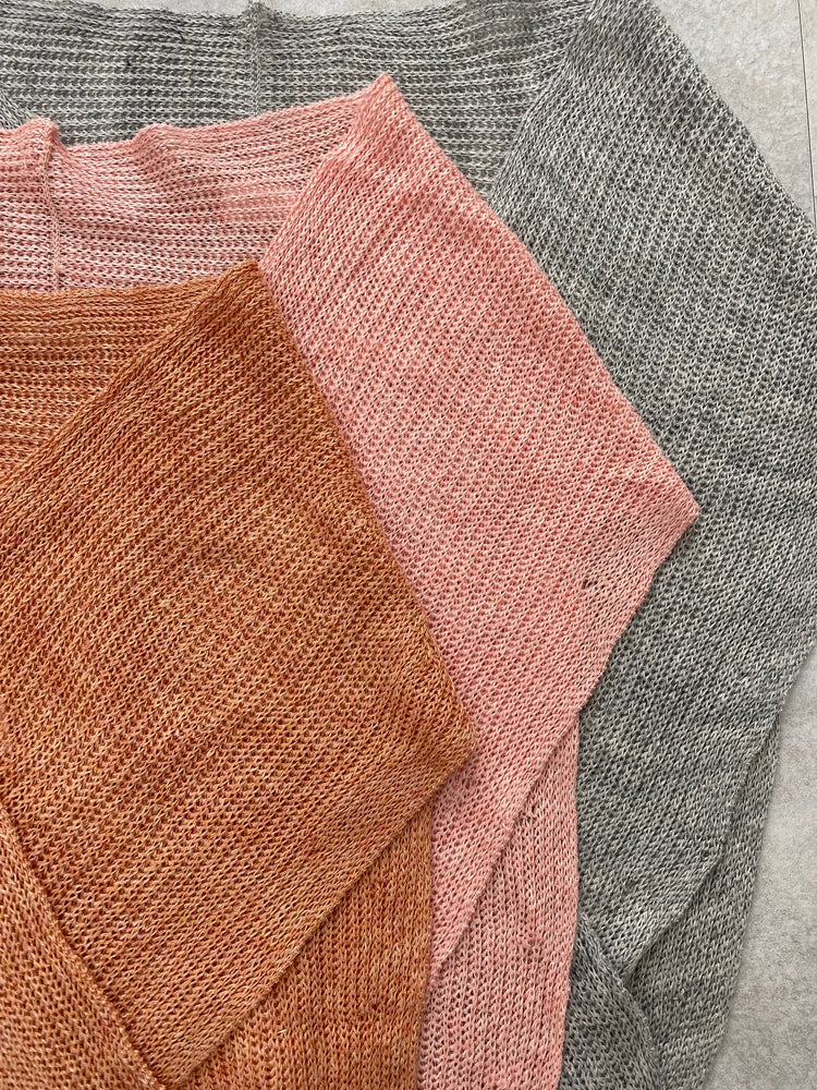 麻のカーデ風ショール