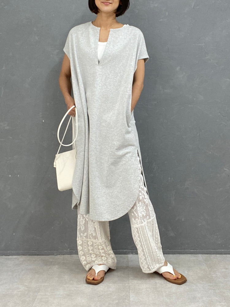 裏毛カフタンドレス