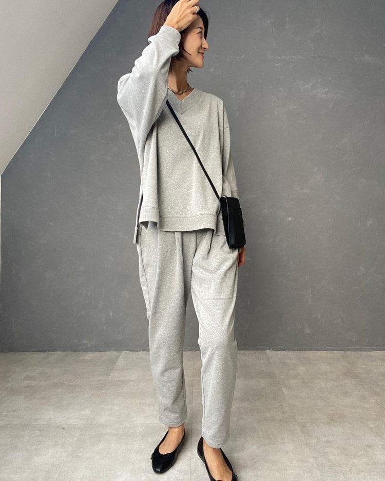 裏毛タックパンツ