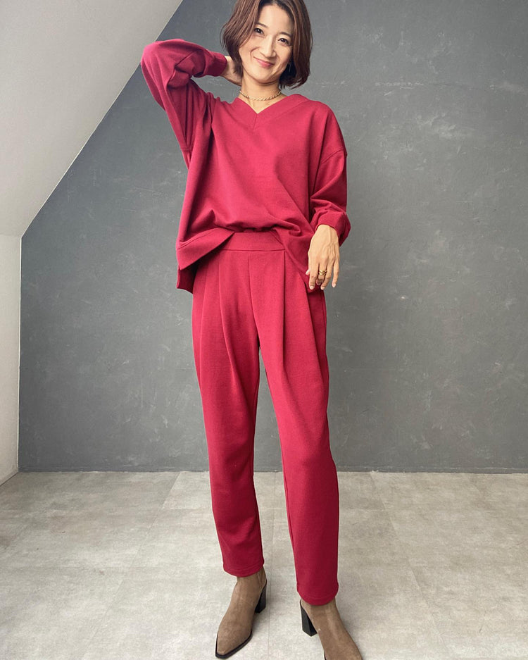 裏毛タックパンツ